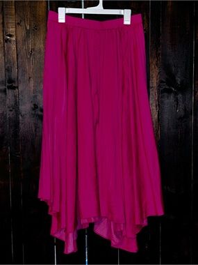 Anthropologie Fuchsia Asymmetrical Hem Skirt